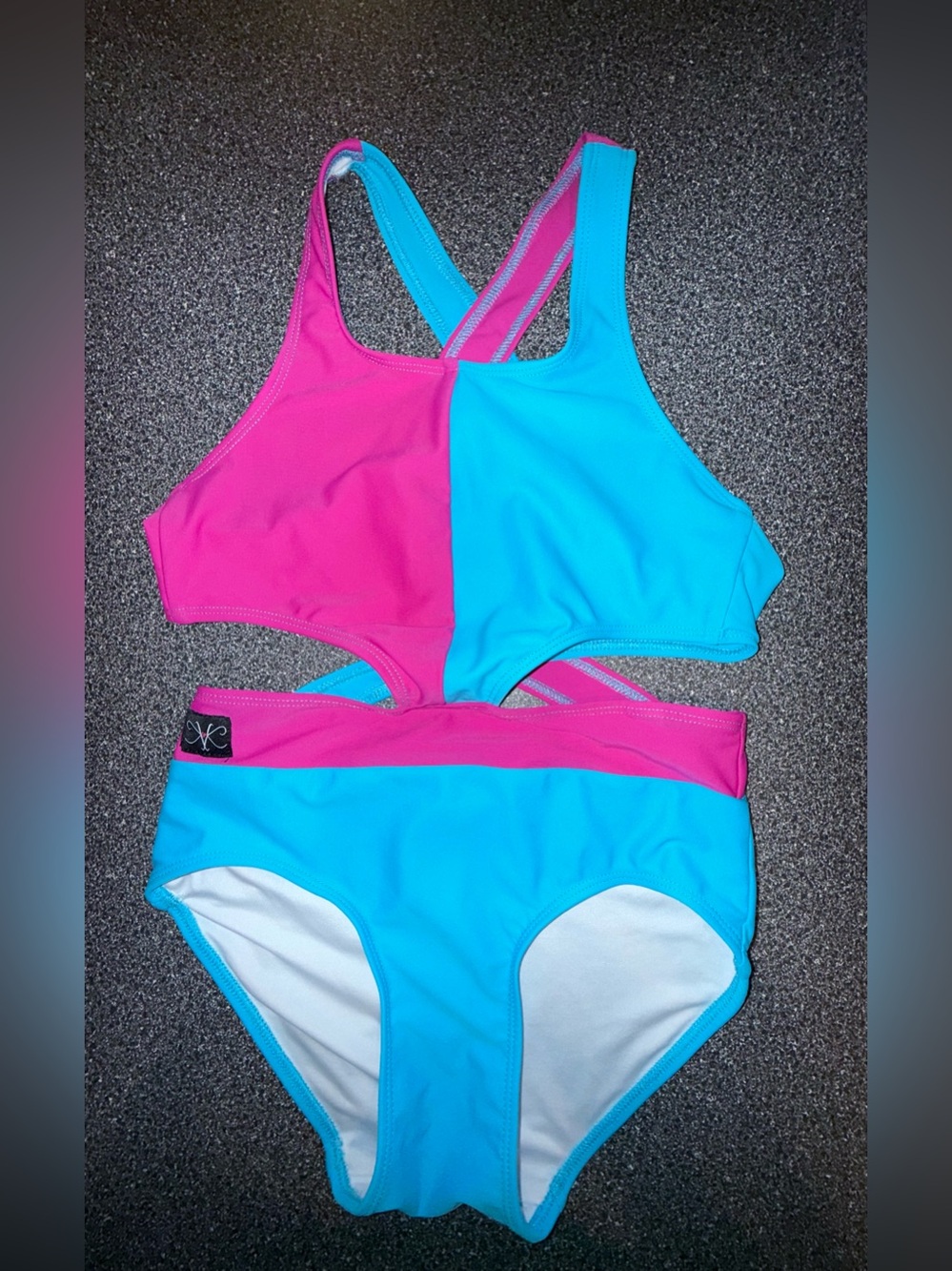 Kandi Kouture Dance Pink & Teal Leotard Size Adult Teen X-Small (0/2)